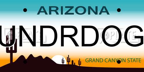 UNDRDOG Arizona License Plate