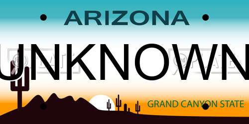 UNKNOWN Arizona License Plate