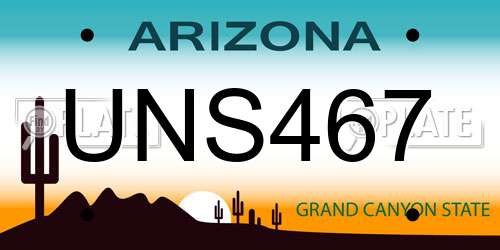 UNS467 Arizona License Plate