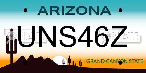 UNS46Z Arizona License Plate