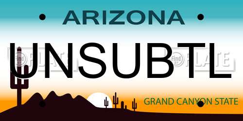 UNSUBTL Arizona License Plate