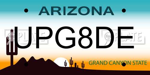 UPG8DE Arizona License Plate