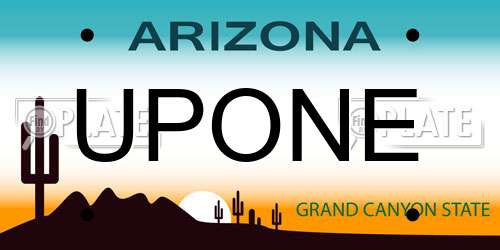 UPONE Arizona License Plate