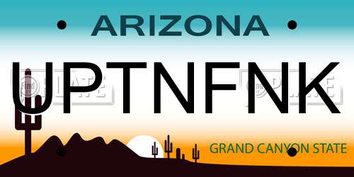 UPTNFNK Arizona License Plate