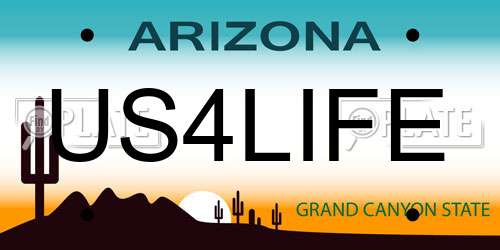US4LIFE Arizona License Plate