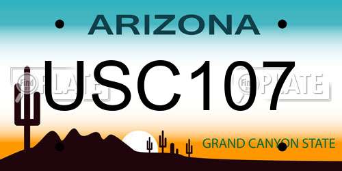 USC107 Arizona License Plate