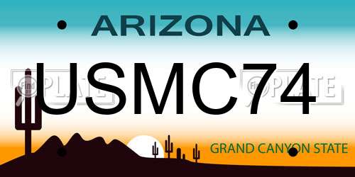 USMC74 Arizona License Plate