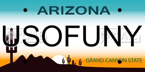 USOFUNY Arizona License Plate