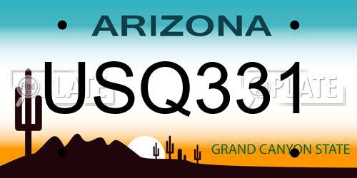 USQ331 Arizona License Plate