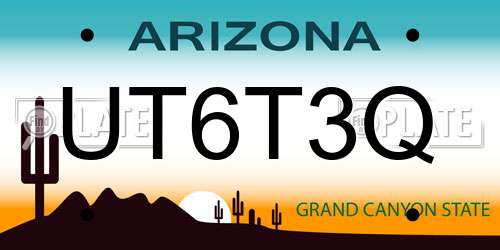 UT6T3Q Arizona License Plate