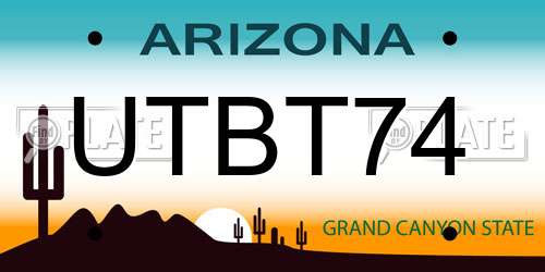 UTBT74 Arizona License Plate