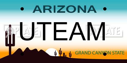 UTEAM Arizona License Plate