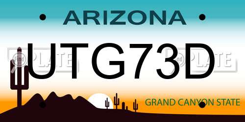UTG73D Arizona License Plate