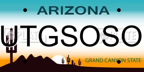 UTGSOSO Arizona License Plate