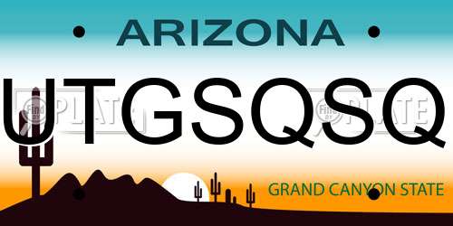 UTGSQSQ Arizona License Plate