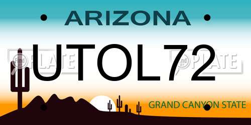 UTOL72 Arizona License Plate