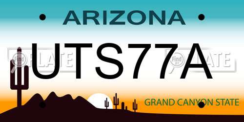 UTS77A Arizona License Plate
