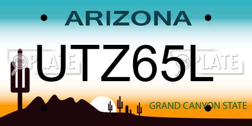 UTZ65L Arizona License Plate