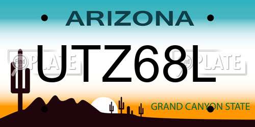 UTZ68L Arizona License Plate