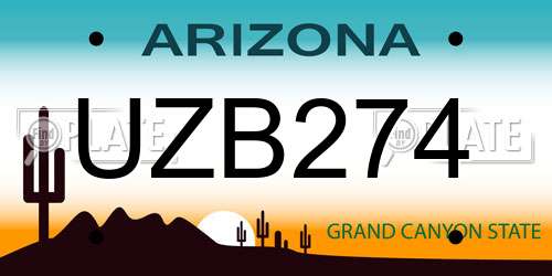 UZB274 Arizona License Plate
