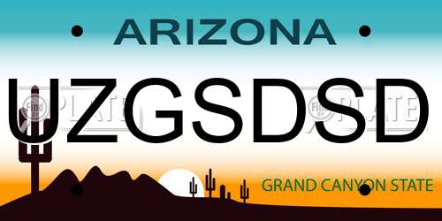 UZGSDSD Arizona License Plate