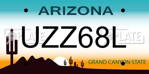 UZZ68L Arizona License Plate