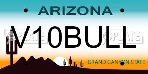 V10BULL Arizona License Plate