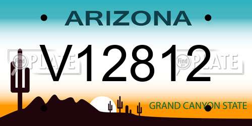 V12812 Arizona License Plate