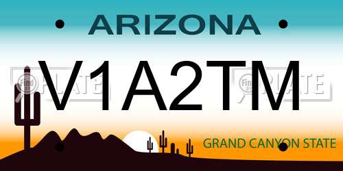 V1A2TM Arizona License Plate