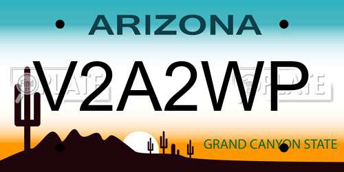 V2A2WP Arizona License Plate