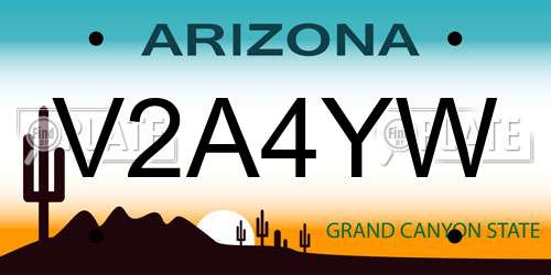 V2A4YW Arizona License Plate