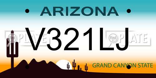 V321LJ Arizona License Plate