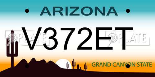 V372ET Arizona License Plate