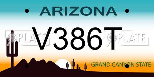 V386T Arizona License Plate