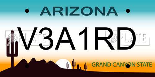 V3A1RD Arizona License Plate