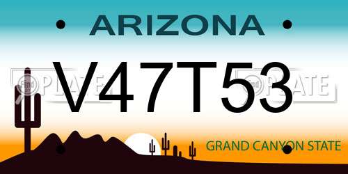 V47T53 Arizona License Plate