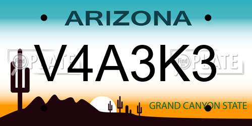 V4A3K3 Arizona License Plate