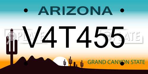V4T455 Arizona License Plate