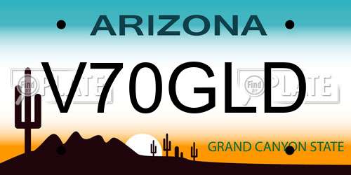 V70GLD Arizona License Plate