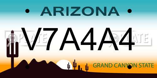 V7A4A4 Arizona License Plate