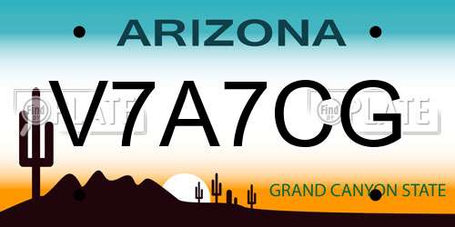 V7A7CG Arizona License Plate