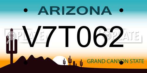 V7T062 Arizona License Plate