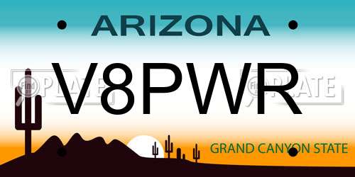 V8PWR Arizona License Plate