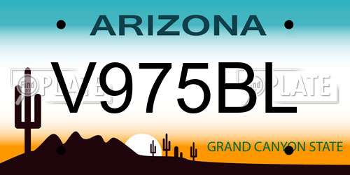 V975BL Arizona License Plate