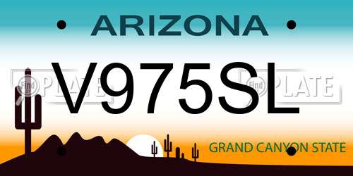 V975SL Arizona License Plate