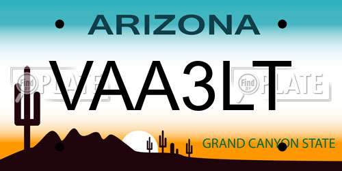 VAA3LT Arizona License Plate