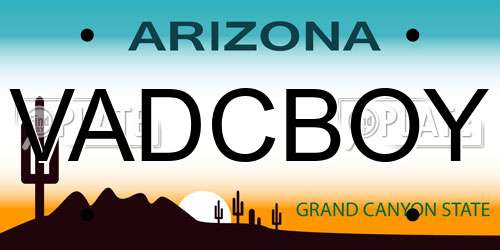 VADCBOY Arizona License Plate