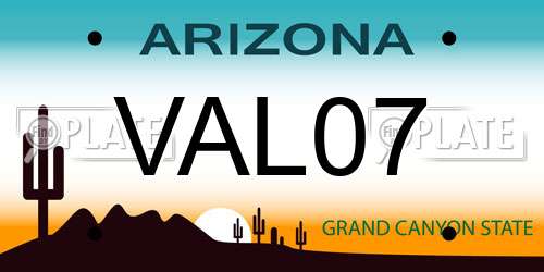 VAL07 Arizona License Plate