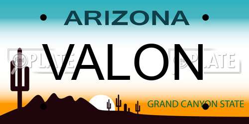 VALON Arizona License Plate
