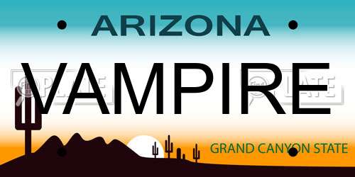 VAMPIRE Arizona License Plate
